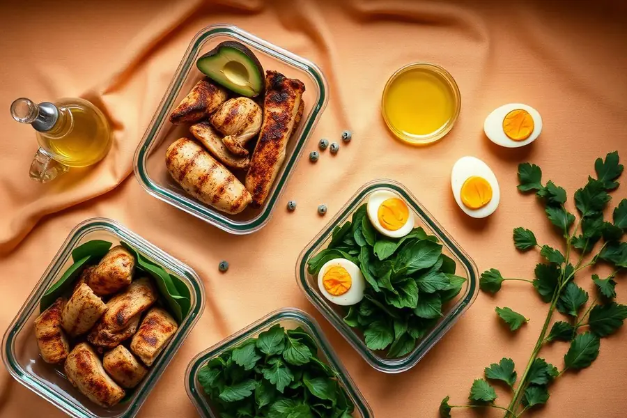 Refeições low carb preparadas em potes